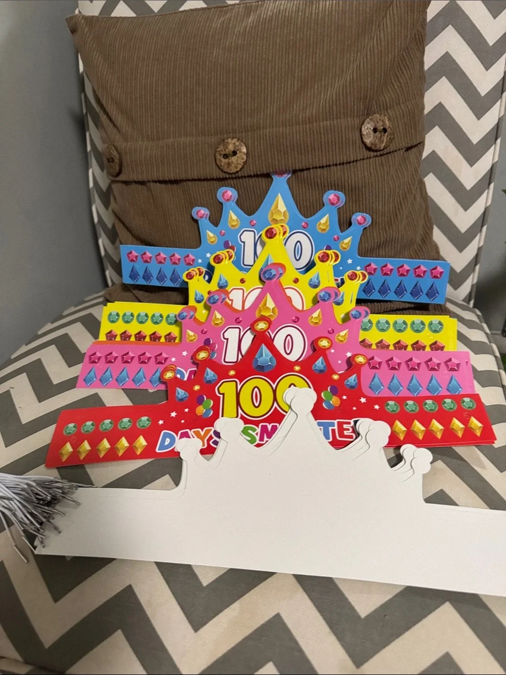 ***2/$15*** 100 Days Smarter Green Celebration Crown - 36 Classroom Party Hat